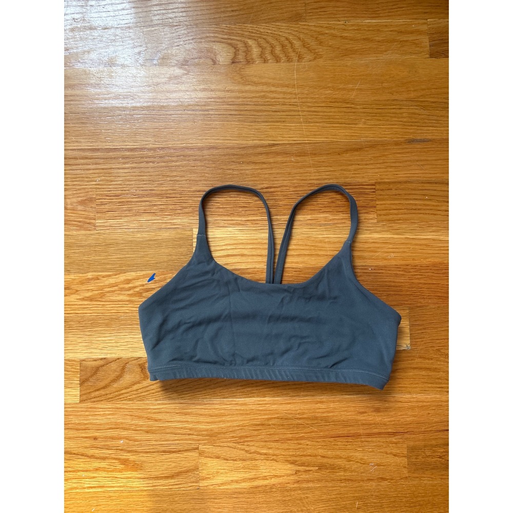 Athleta Womens Gray Y-Back Thin Strap Sports Bra Size‎ S Scoop Neck Activewear